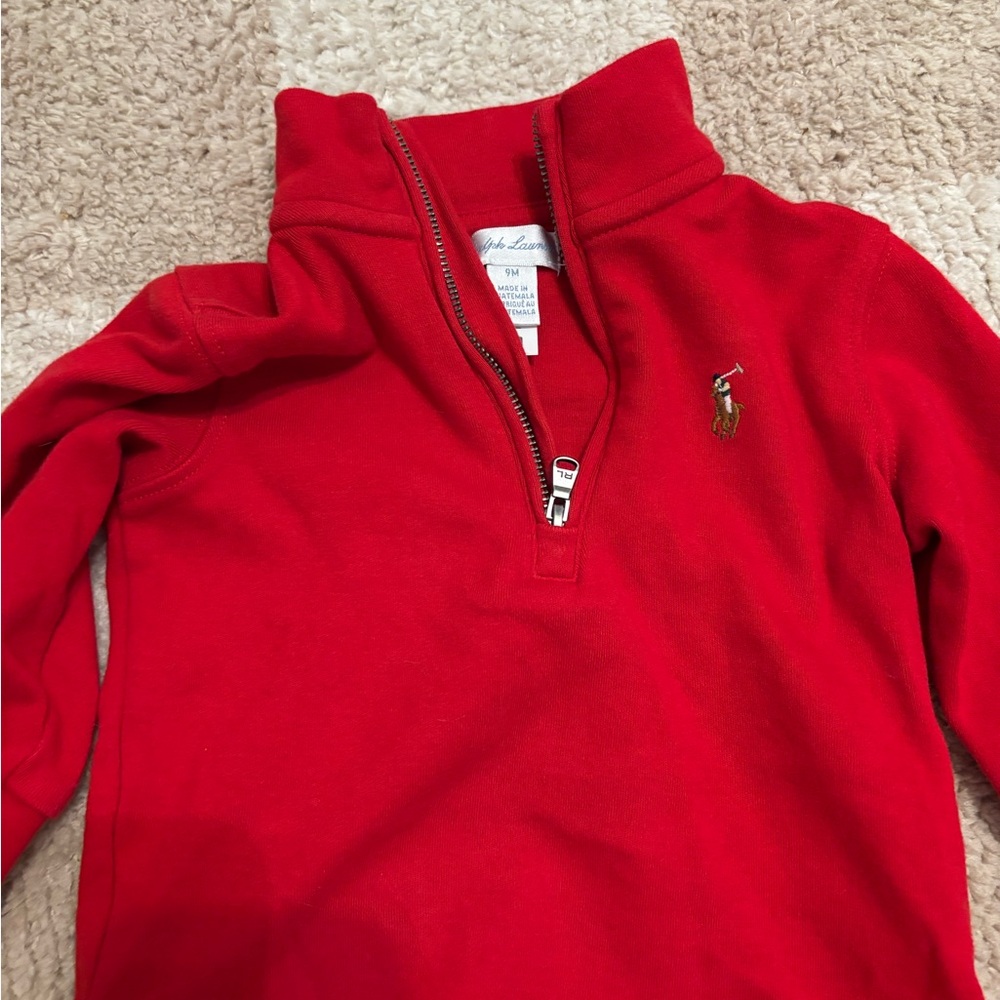 9 month polo half zip